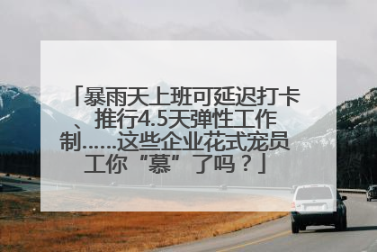 暴雨天上班可延迟打卡、推行4.5天弹性工作制……这些企业花式宠员工你“慕”了吗？