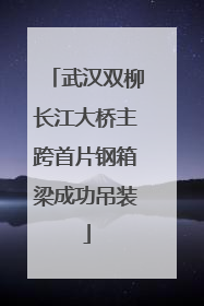 武汉双柳长江大桥主跨首片钢箱梁成功吊装
