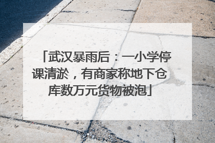 武汉暴雨后：一小学停课清淤，有商家称地下仓库数万元货物被泡