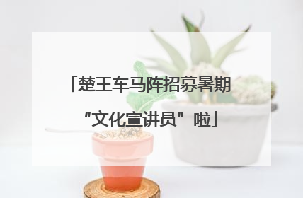 楚王车马阵招募暑期“文化宣讲员”啦