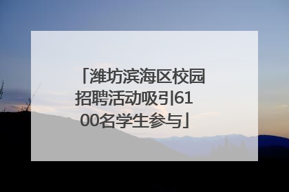 潍坊滨海区校园招聘活动吸引6100名学生参与