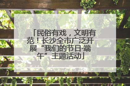民俗有戏，文明有范！长沙全市广泛开展“我们的节日·端午”主题活动