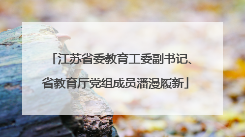 江苏省委教育工委副书记、省教育厅党组成员潘漫履新