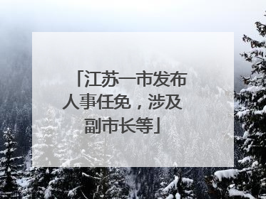 江苏一市发布人事任免，涉及副市长等