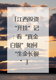 江西投资“开挂”记：看“真金白银”如何“生金长银”