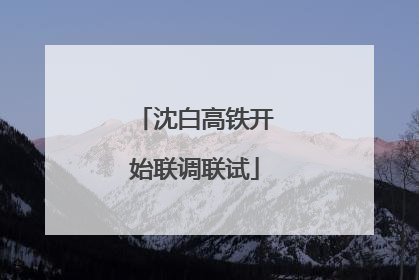 沈白高铁开始联调联试
