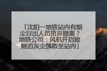 沈阳一地铁站内有烟尘冒出人员捂鼻撤离？地铁公司：风机开启致隧道灰尘飘散至站内