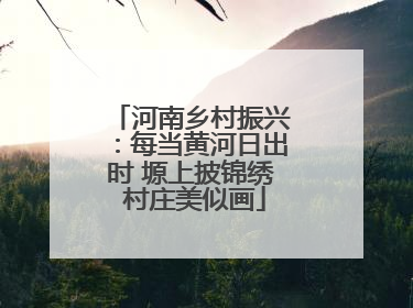 河南乡村振兴：每当黄河日出时 塬上披锦绣 村庄美似画