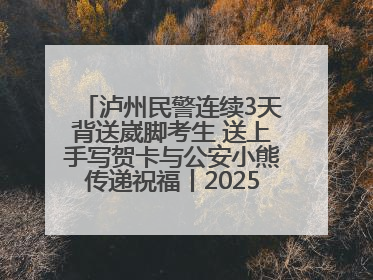 泸州民警连续3天背送崴脚考生 送上手写贺卡与公安小熊传递祝福丨2025四川高考