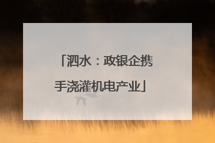 泗水：政银企携手浇灌机电产业