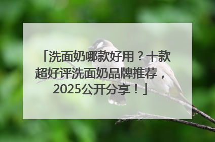 洗面奶哪款好用？十款超好评洗面奶品牌推荐，2025公开分享！