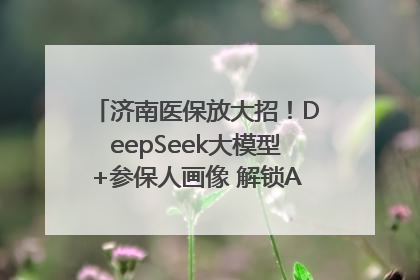 济南医保放大招！DeepSeek大模型+参保人画像 解锁AI医保管家新体验