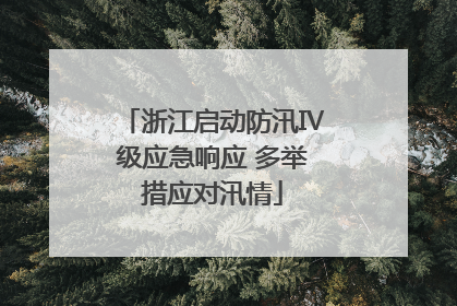 浙江启动防汛Ⅳ级应急响应 多举措应对汛情