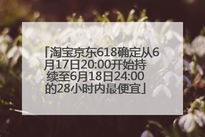 淘宝京东618确定从6月17日20:00开始持续至6月18日24:00的28小时内最便宜