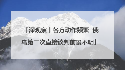 深观察丨各方动作频繁  俄乌第二次直接谈判前景不明