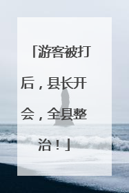 游客被打后，县长开会，全县整治！