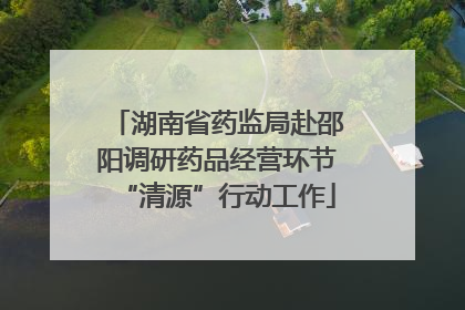 湖南省药监局赴邵阳调研药品经营环节“清源”行动工作