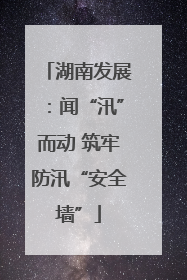 湖南发展：闻“汛”而动 筑牢防汛“安全墙”