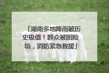 湖南多地降雨破历史极值！群众被困险境，消防紧急救援