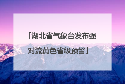 湖北省气象台发布强对流黄色省级预警