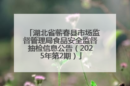 湖北省蕲春县市场监督管理局食品安全监督抽检信息公告（2025年第2期）