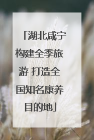 湖北咸宁构建全季旅游 打造全国知名康养目的地