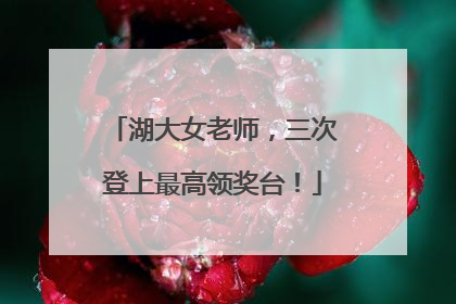 湖大女老师，三次登上最高领奖台！