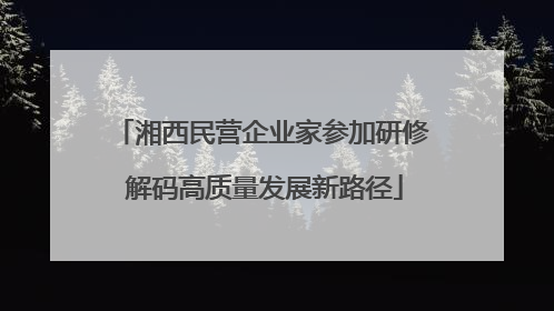 湘西民营企业家参加研修 解码高质量发展新路径