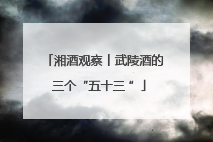 湘酒观察丨武陵酒的三个“五十三 ”