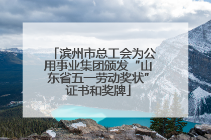 滨州市总工会为公用事业集团颁发“山东省五一劳动奖状”证书和奖牌