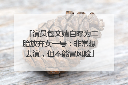 演员包文婧自曝为二胎放弃女一号：非常想去演，但不能冒风险