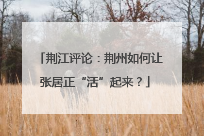 荆江评论：荆州如何让张居正“活”起来？