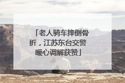 老人骑车摔倒骨折，江苏东台交警暖心调解获赞