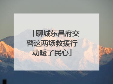 聊城东昌府交警这两场救援行动暖了民心