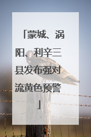 蒙城、涡阳、利辛三县发布强对流黄色预警