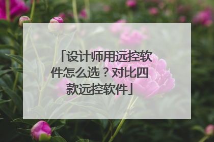 设计师用远控软件怎么选？对比四款远控软件