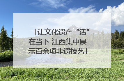 让文化遗产“活”在当下 江西集中展示百余项非遗技艺