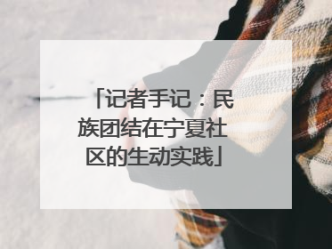 记者手记：民族团结在宁夏社区的生动实践