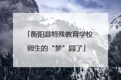 衡阳县特殊教育学校师生的“梦”圆了