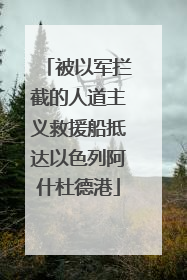 被以军拦截的人道主义救援船抵达以色列阿什杜德港