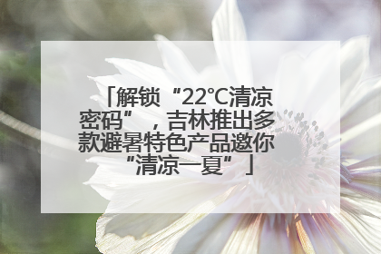 解锁“22℃清凉密码”，吉林推出多款避暑特色产品邀你“清凉一夏”