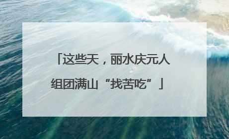这些天，丽水庆元人组团满山“找苦吃”