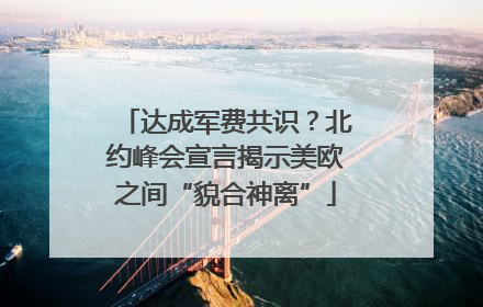 达成军费共识？北约峰会宣言揭示美欧之间“貌合神离”
