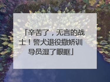 辛苦了，无言的战士！警犬退役撒娇训导员湿了眼眶