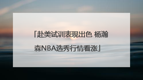 赴美试训表现出色 杨瀚森NBA选秀行情看涨