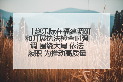 赵乐际在福建调研和开展执法检查时强调 围绕大局 依法履职 为推动高质量发展作出人大贡献