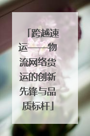 跨越速运——物流网络货运的创新先锋与品质标杆