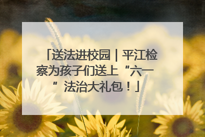 送法进校园｜平江检察为孩子们送上“六一”法治大礼包！