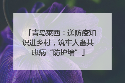 青岛莱西：送防疫知识进乡村，筑牢人畜共患病“防护墙”