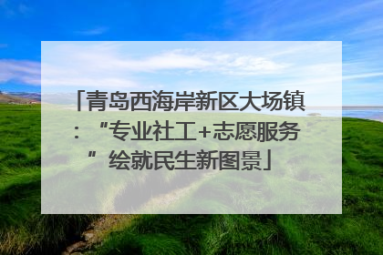 青岛西海岸新区大场镇：“专业社工+志愿服务”绘就民生新图景